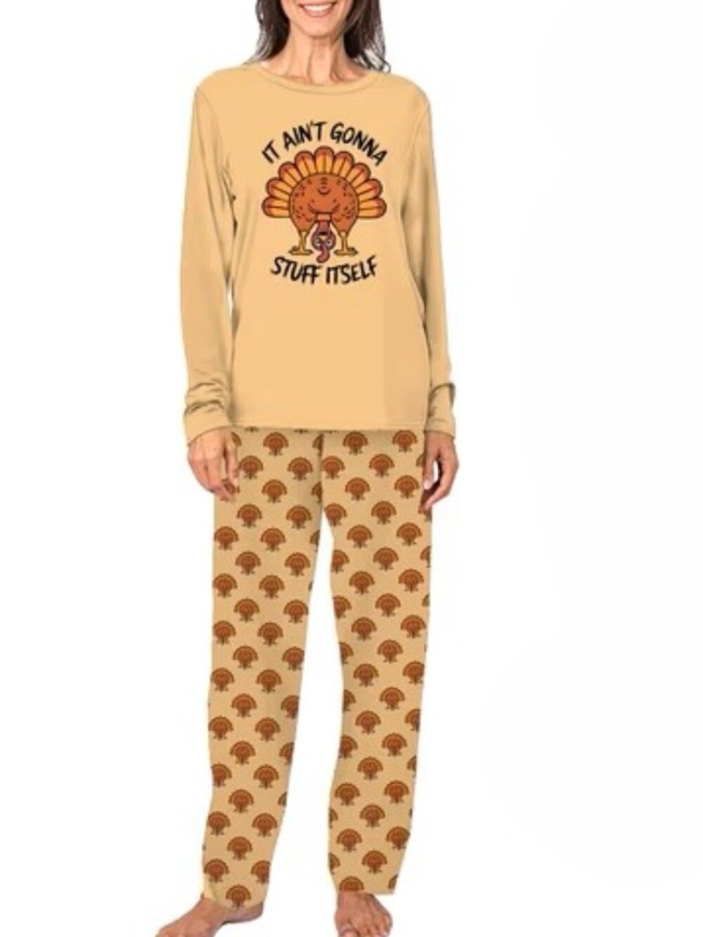 It Ain't Gonna Stuff Itself Thanksgiving Holiday Turkey Pajama Set Comfy Gifting